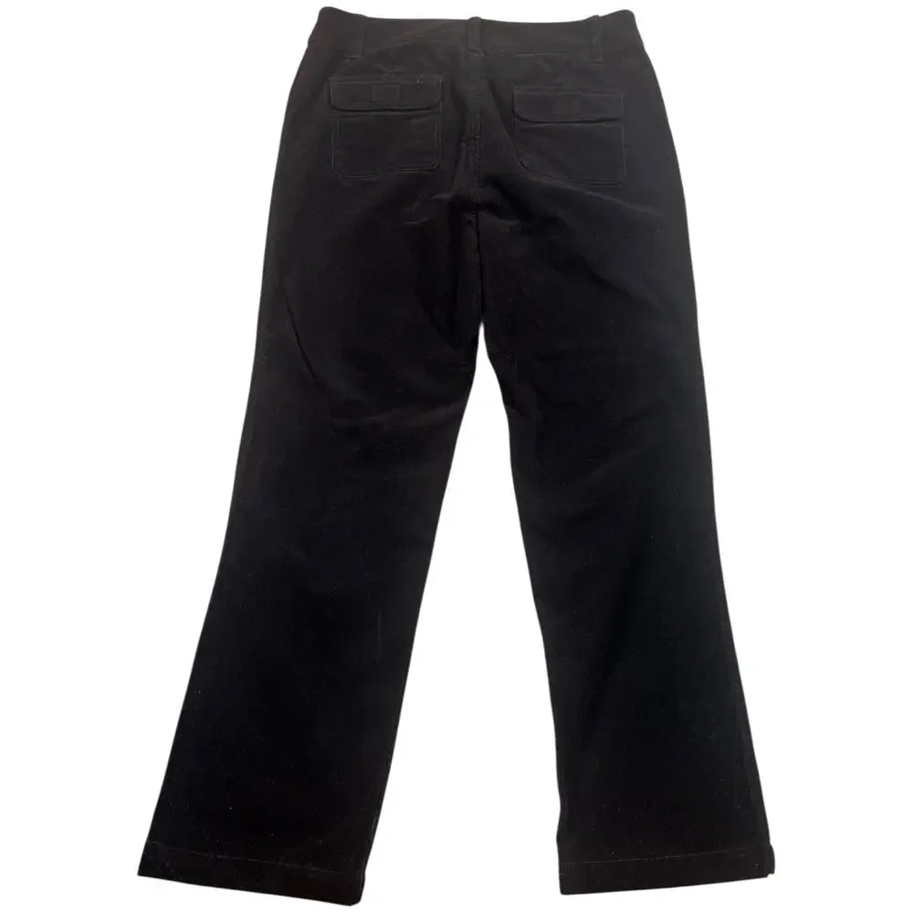Jones New York Sport Corduroy Pants Straight Leg Black High Rise Stretch - 12
